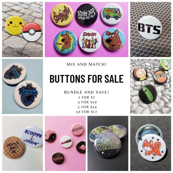 BTS K-POP Button Pin Bundle Set - Picture 7 of 7